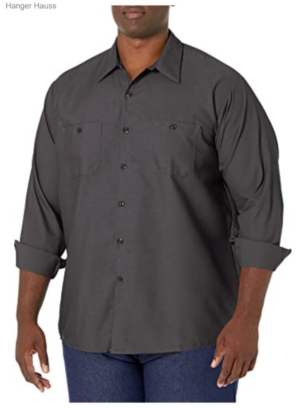 Men's Long Sleeve Industrial Work Shirt Moisture Wicking Wrinkle Resistant 65%